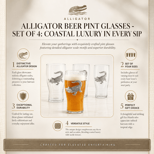 Arthur Court Alligator Alligator Beer Pint Glasses - Set of 4