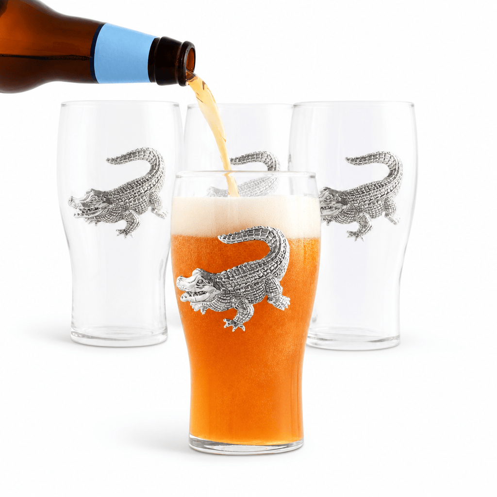 Arthur Court Alligator Alligator Beer Pint Glasses - Set of 4