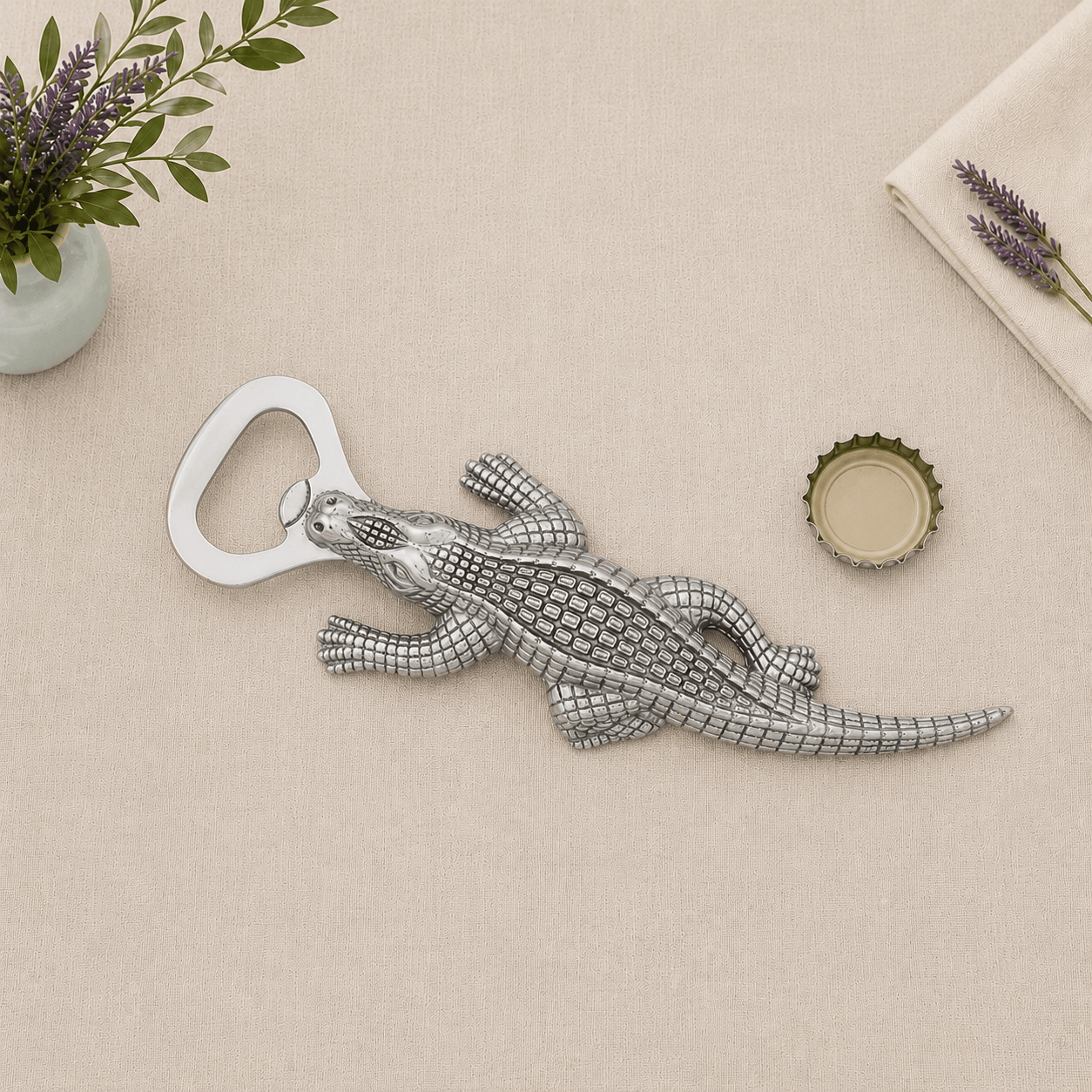 Arthur Court Alligator Alligator Bottle Opener