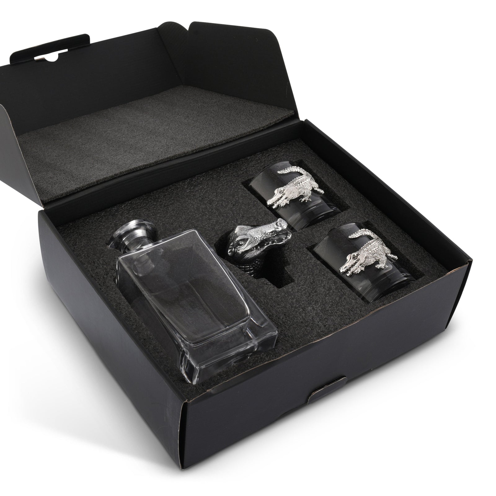 Arthur Court Alligator Alligator Decanter Set with Glasses