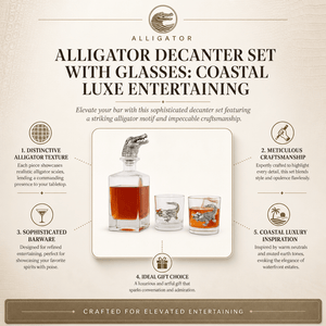 Arthur Court Alligator Alligator Decanter Set with Glasses