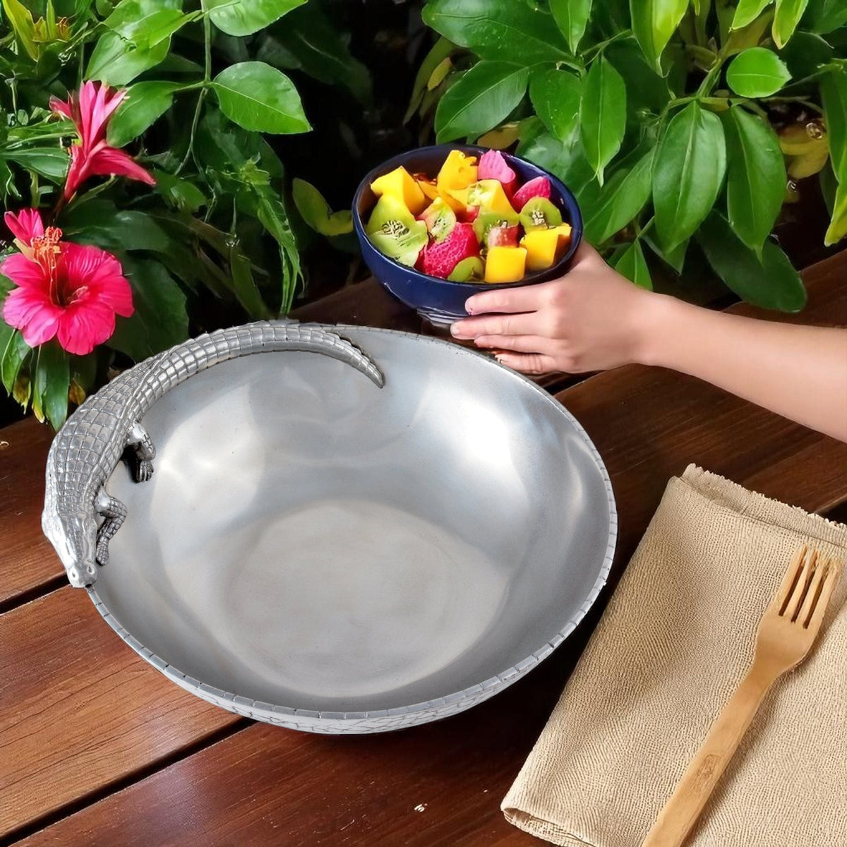 Arthur Court Alligator Alligator Figural 12 Bowl