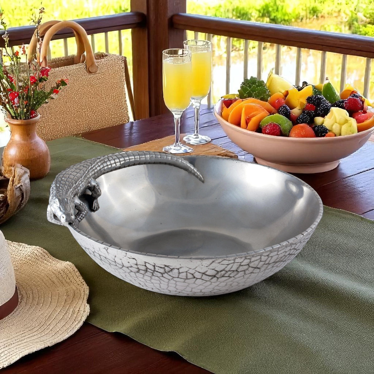 Arthur Court Alligator Alligator Figural 12 Bowl