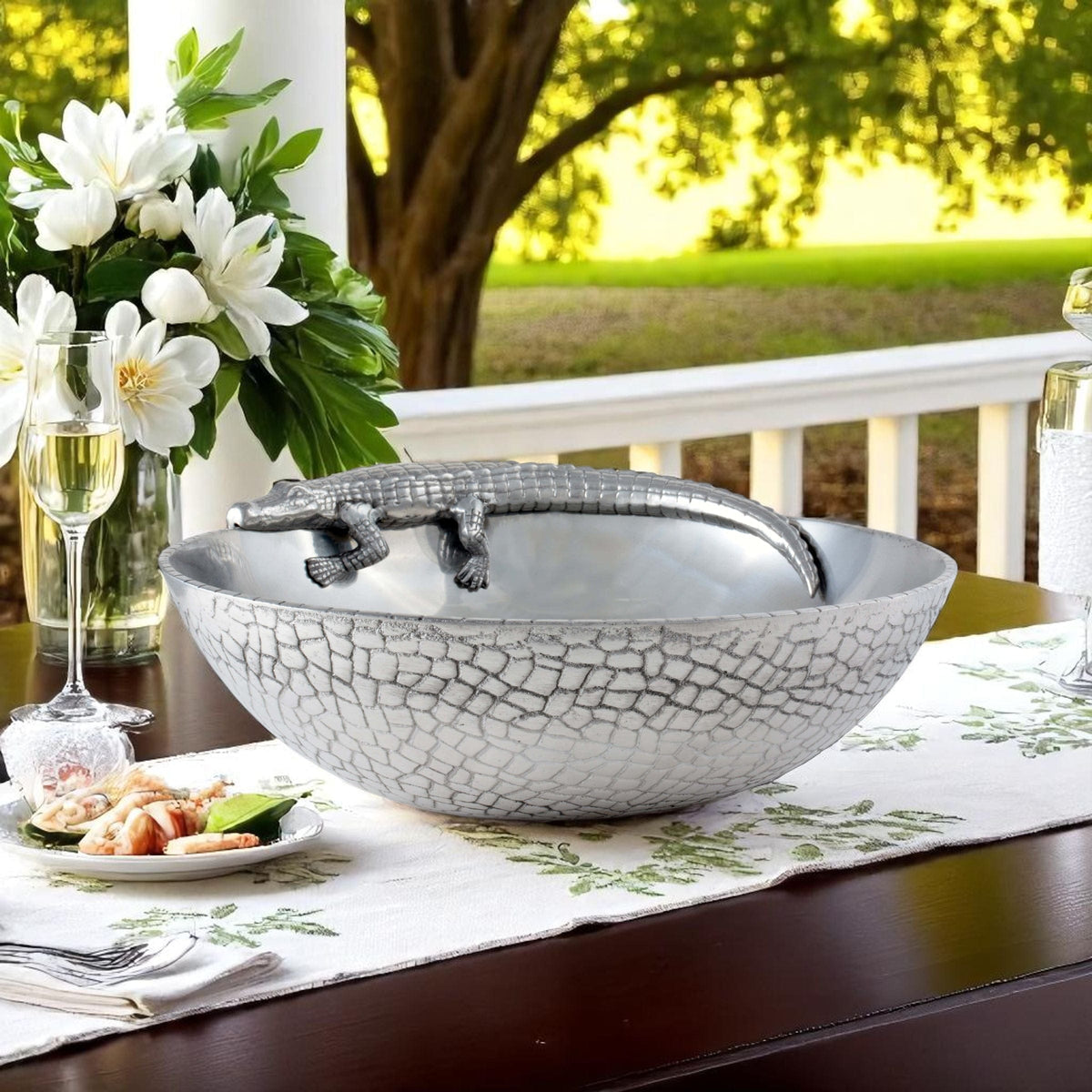 Arthur Court Alligator Alligator Figural 12 Bowl