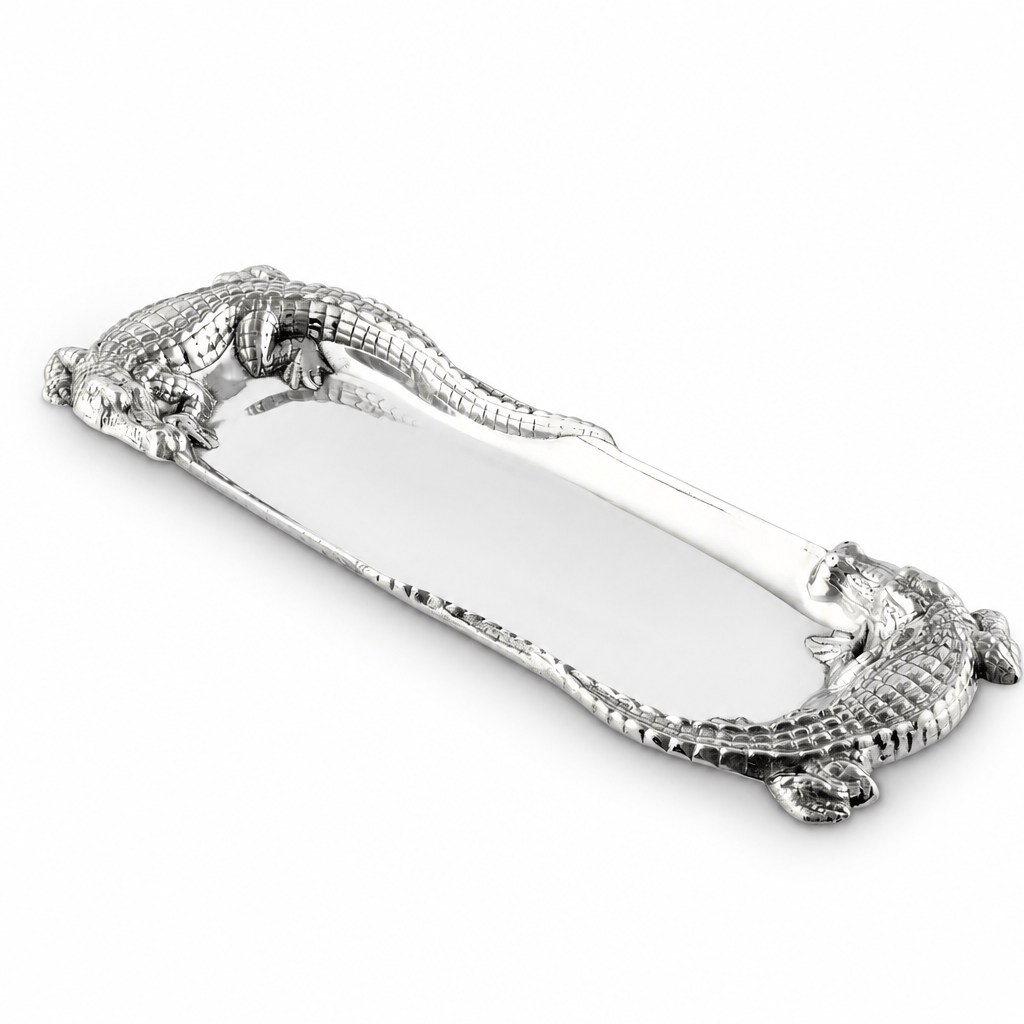 Arthur Court Alligator Alligator Figural Oblong Tray