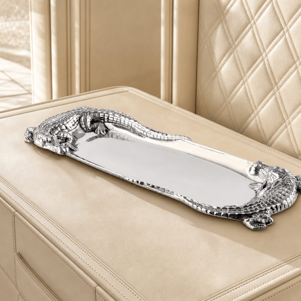 Arthur Court Alligator Alligator Figural Oblong Tray