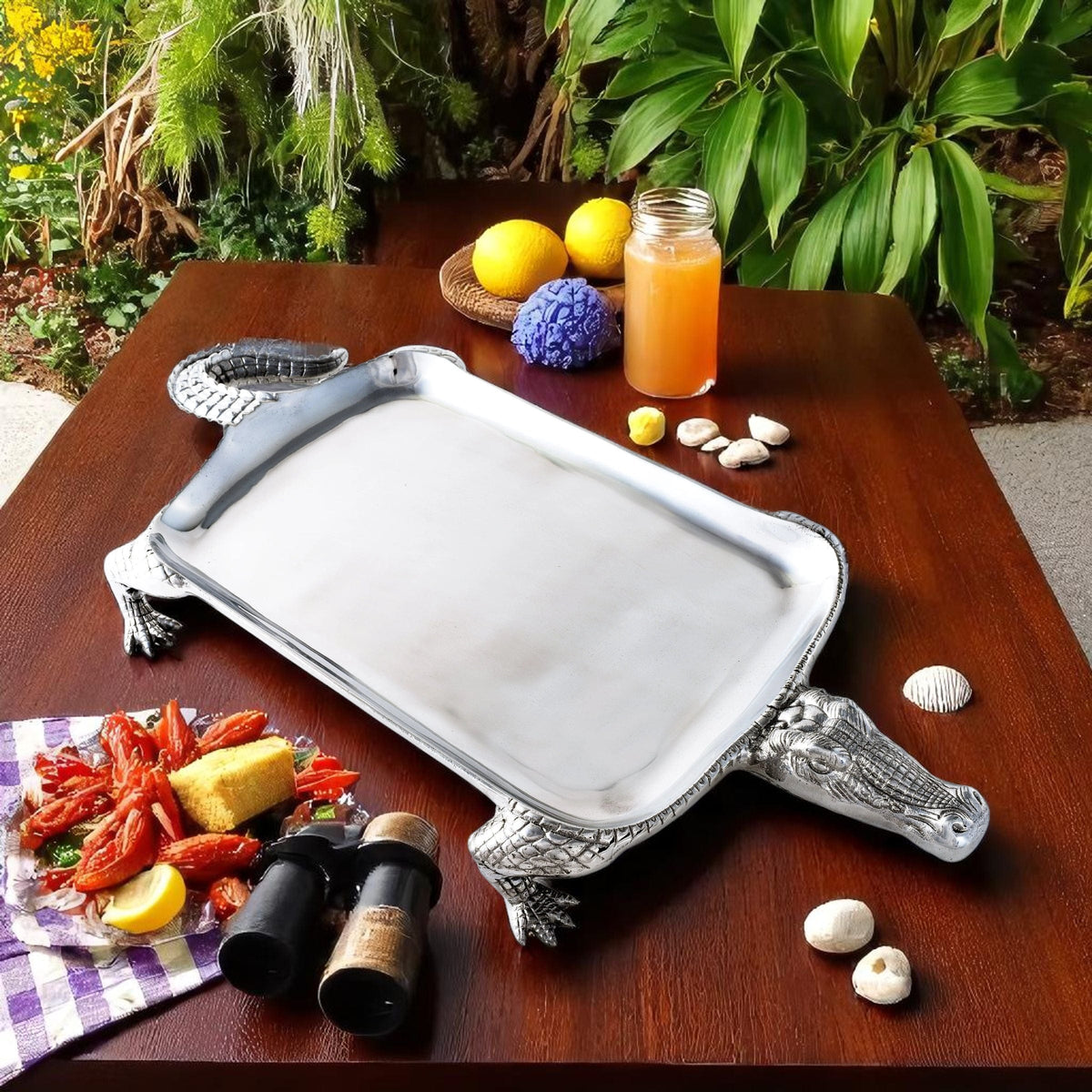 Arthur Court Alligator Alligator Figural Platter