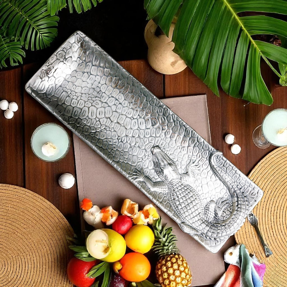 Arthur Court Alligator Alligator Oblong Tray