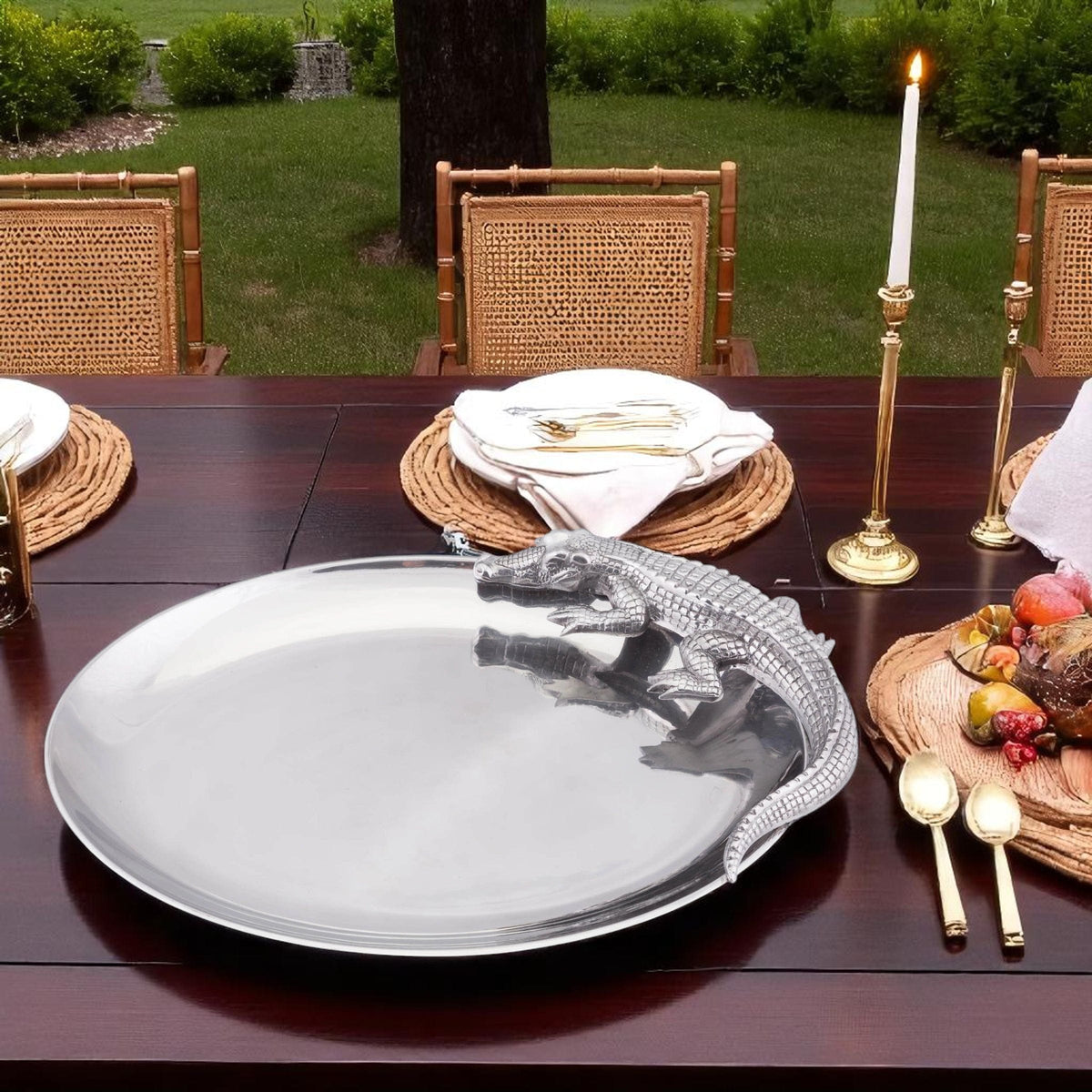 Arthur Court Alligator Alligator Oval Platter