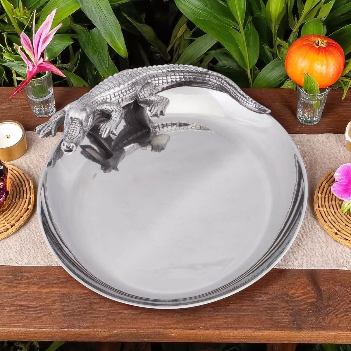 Arthur Court Alligator Alligator Oval Platter