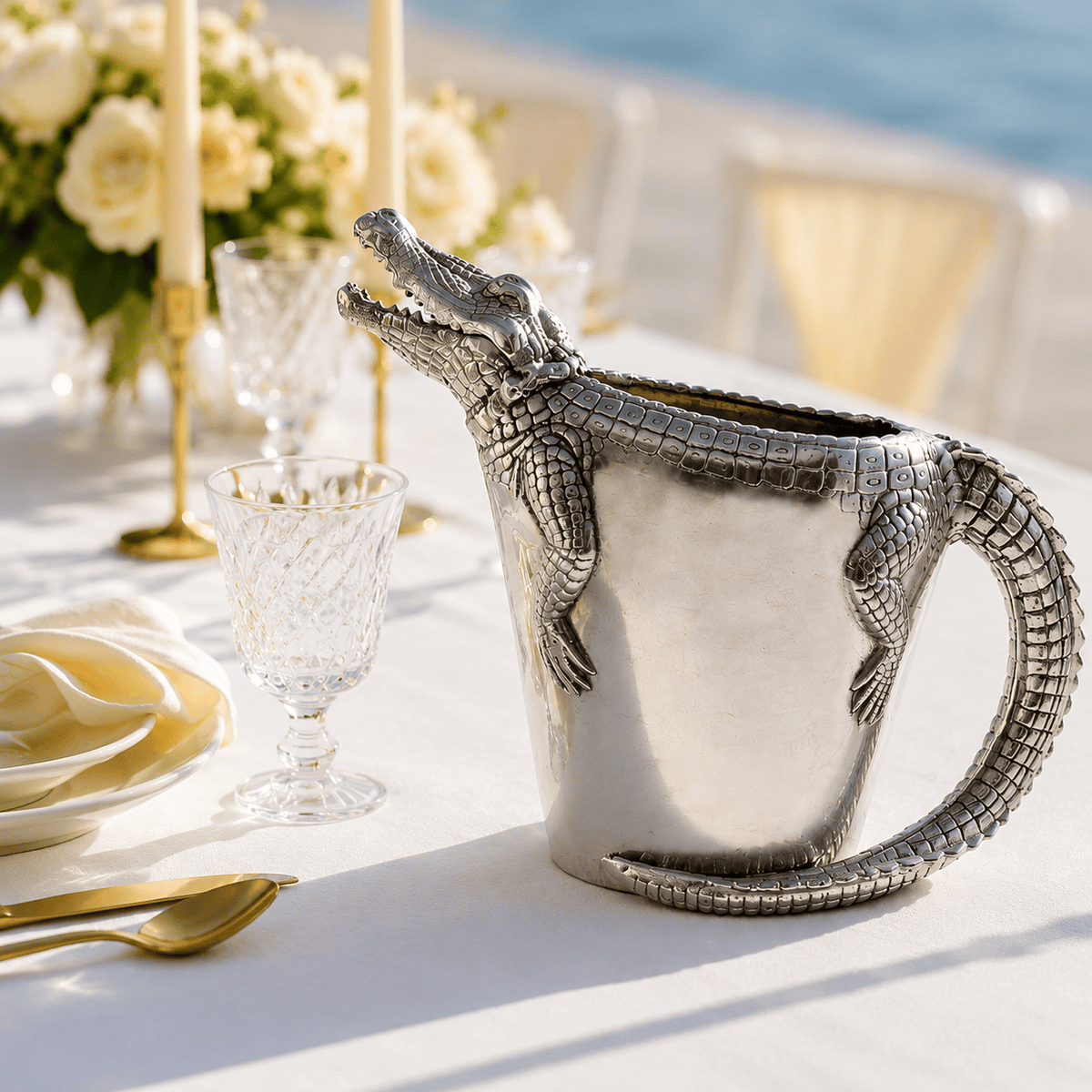 Arthur Court Alligator Alligator Pitcher