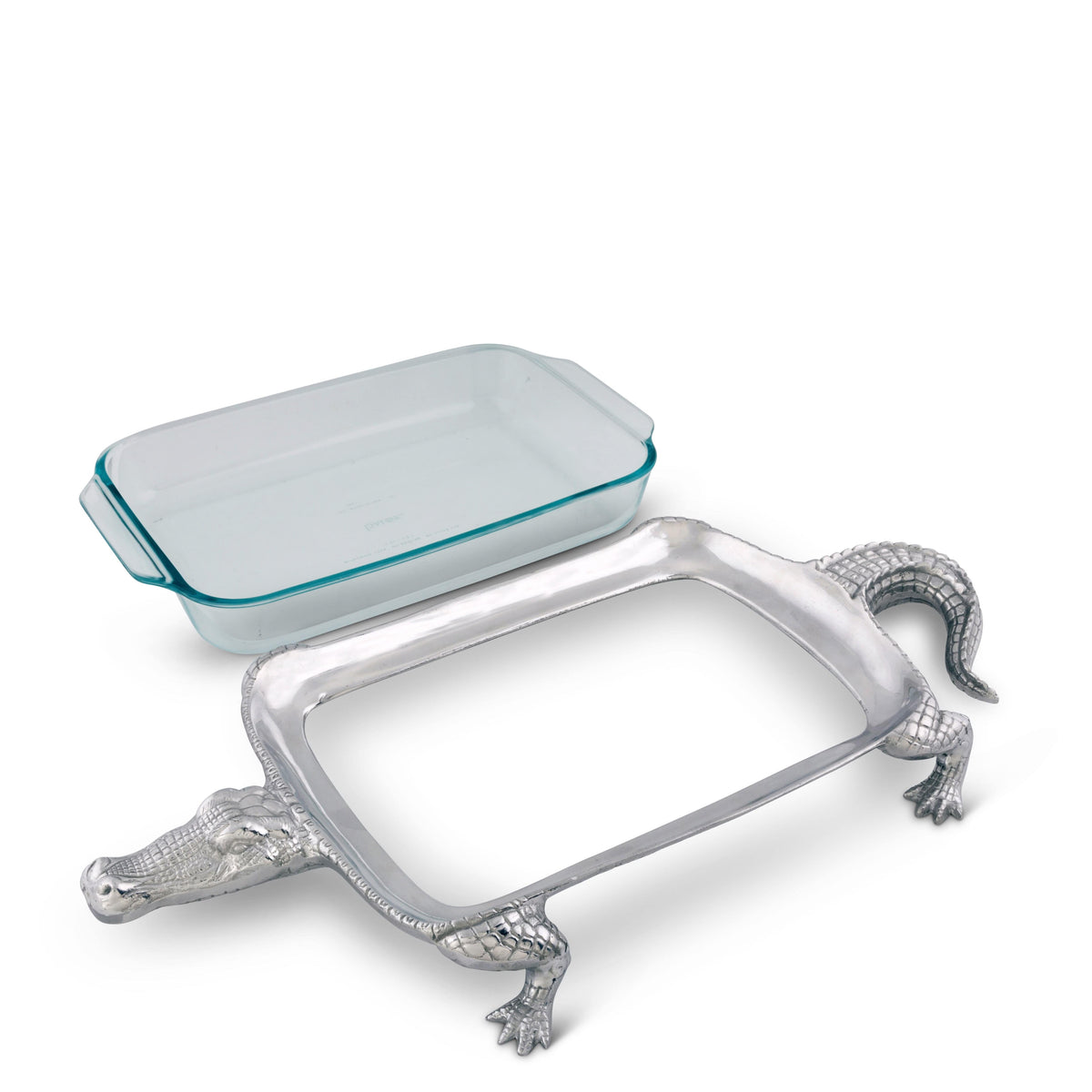 Arthur Court Alligator Alligator Pyrex Holder 3qt