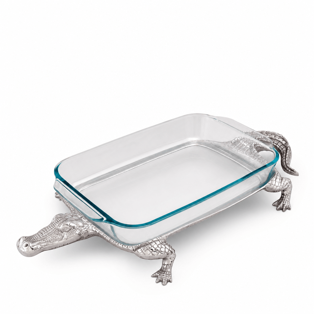 Arthur Court Alligator Alligator Pyrex Holder 3qt