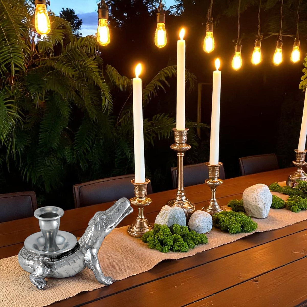 Arthur Court Alligator Alligator Taper Candle Holders