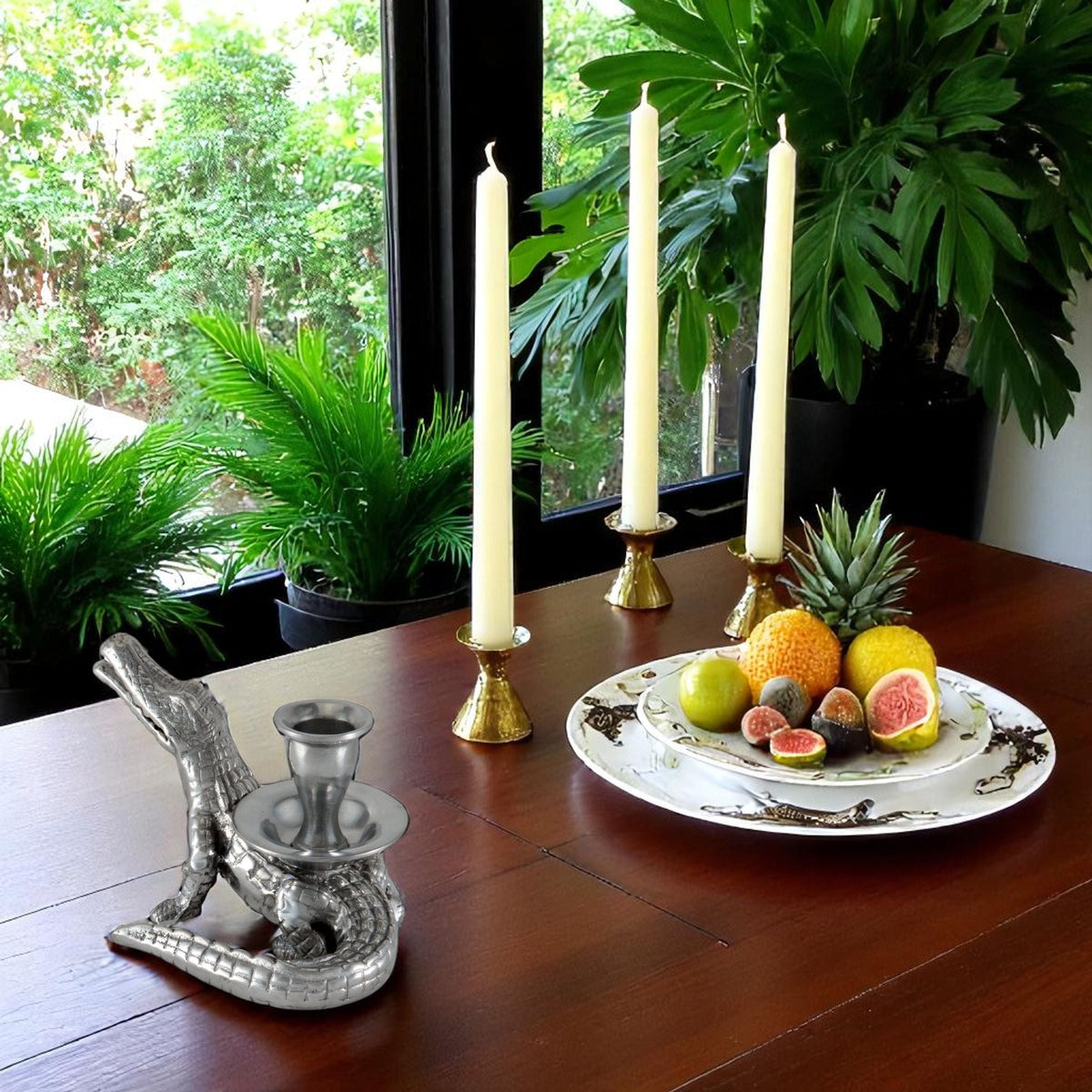 Arthur Court Alligator Alligator Taper Candle Holders