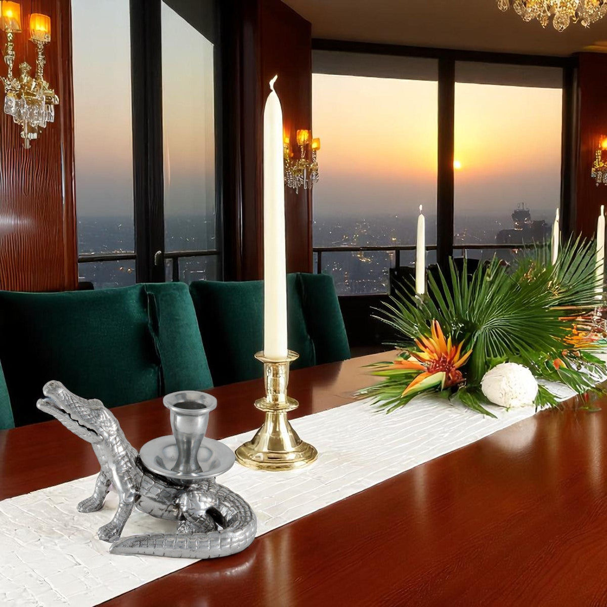 Arthur Court Alligator Alligator Taper Candle Holders