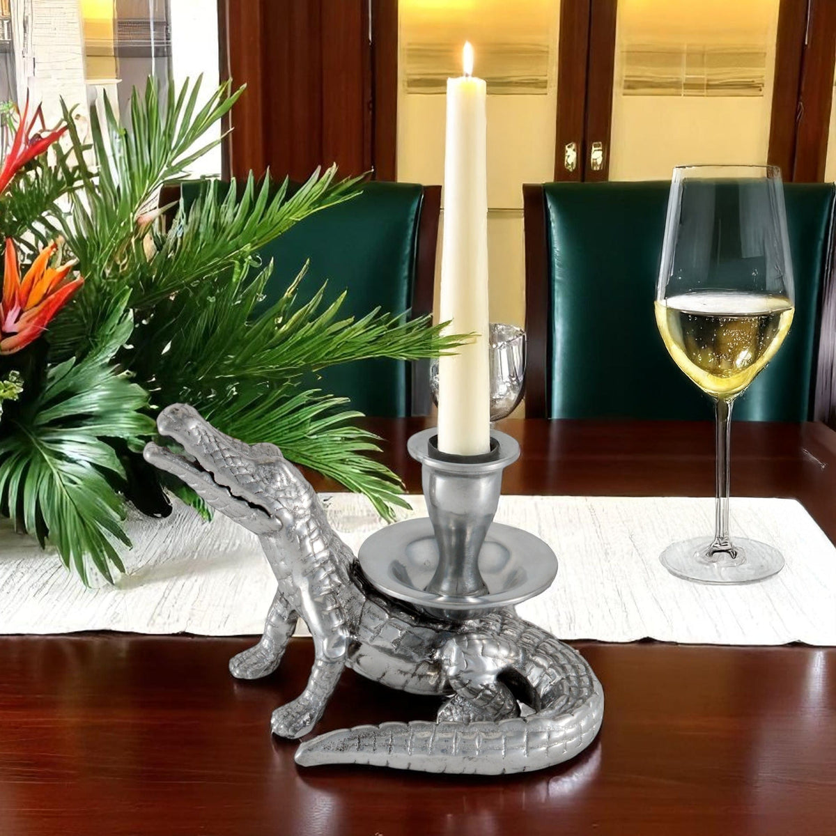 Arthur Court Alligator Alligator Taper Candle Holders