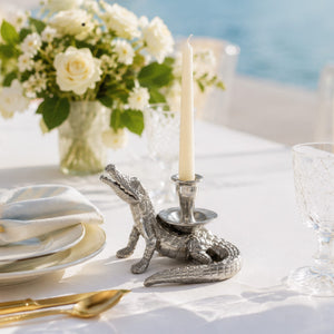 Arthur Court Alligator Alligator Taper Candle Holders