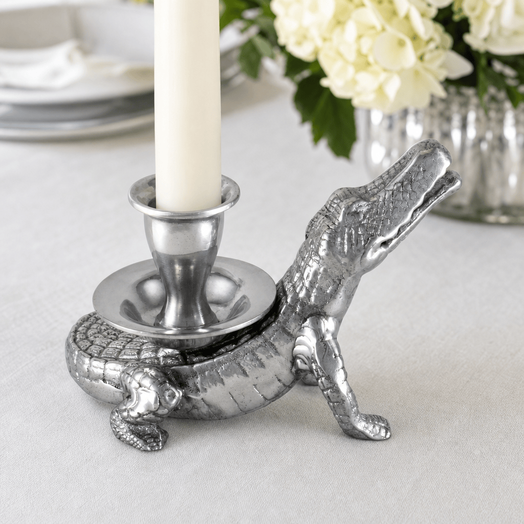 Arthur Court Alligator Alligator Taper Candle Holders
