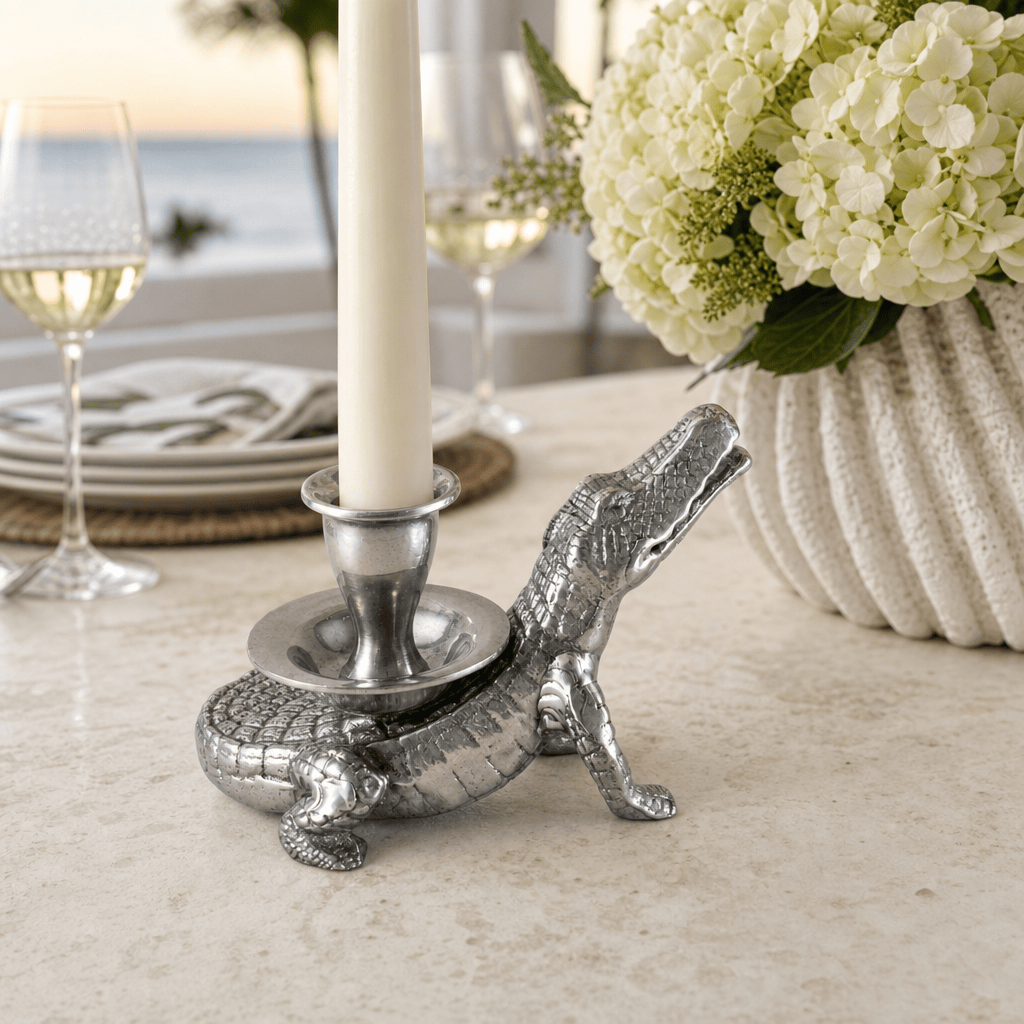 Arthur Court Alligator Alligator Taper Candle Holders
