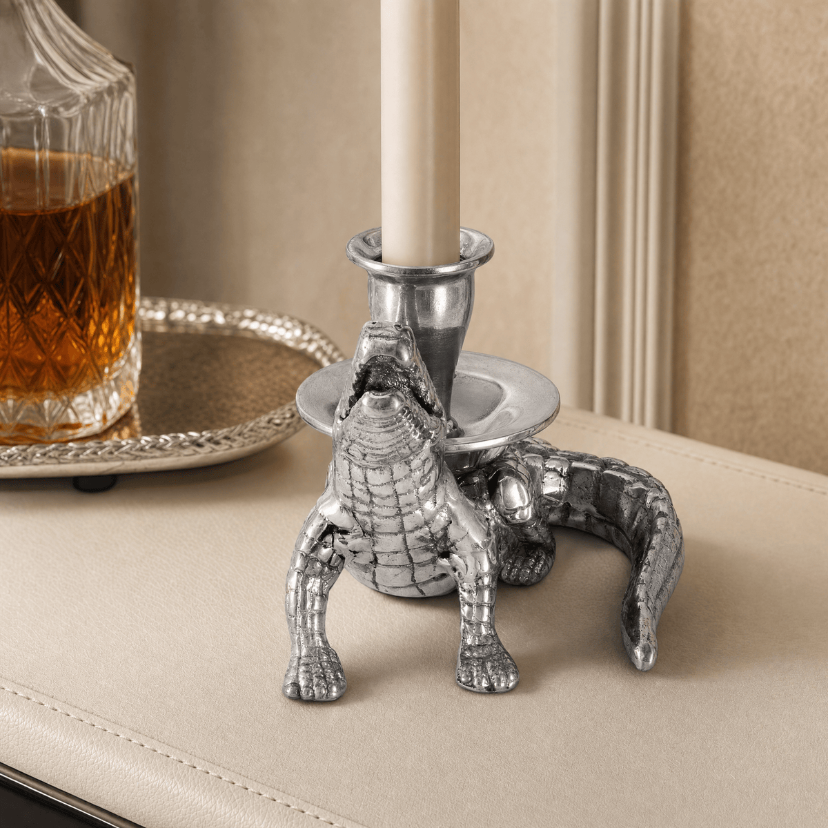 Arthur Court Alligator Alligator Taper Candle Holders