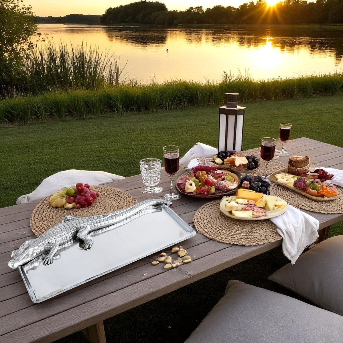 Arthur Court Alligator Alligator Tray 9x20