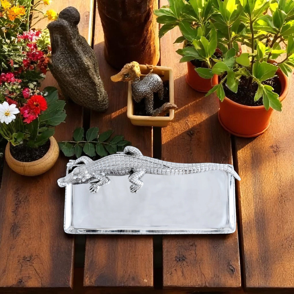 Arthur Court Alligator Alligator Tray 9x20