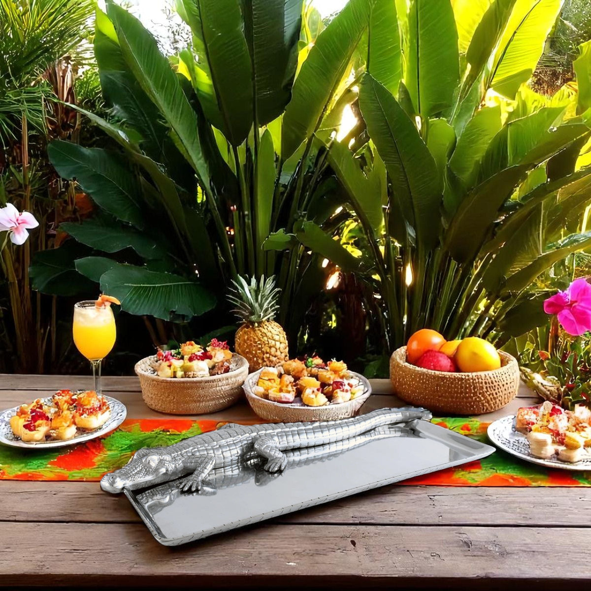 Arthur Court Alligator Alligator Tray 9x20