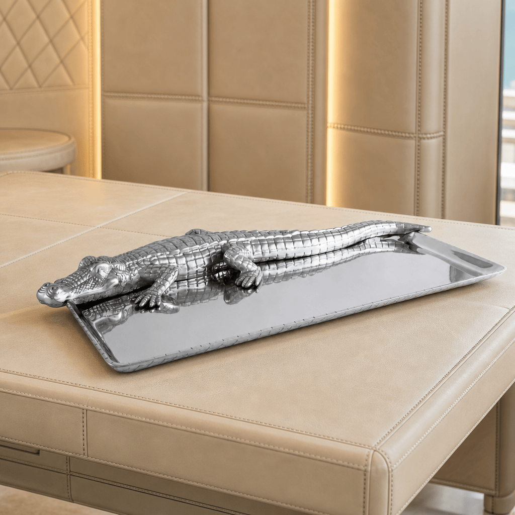 Arthur Court Alligator Alligator Tray 9x20