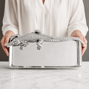Arthur Court Alligator Alligator Tray 9x20