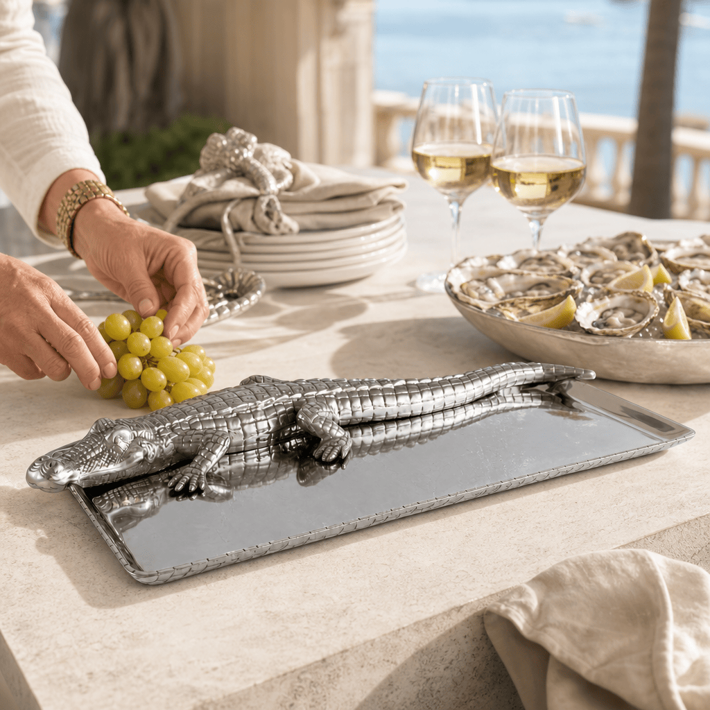 Arthur Court Alligator Alligator Tray 9x20