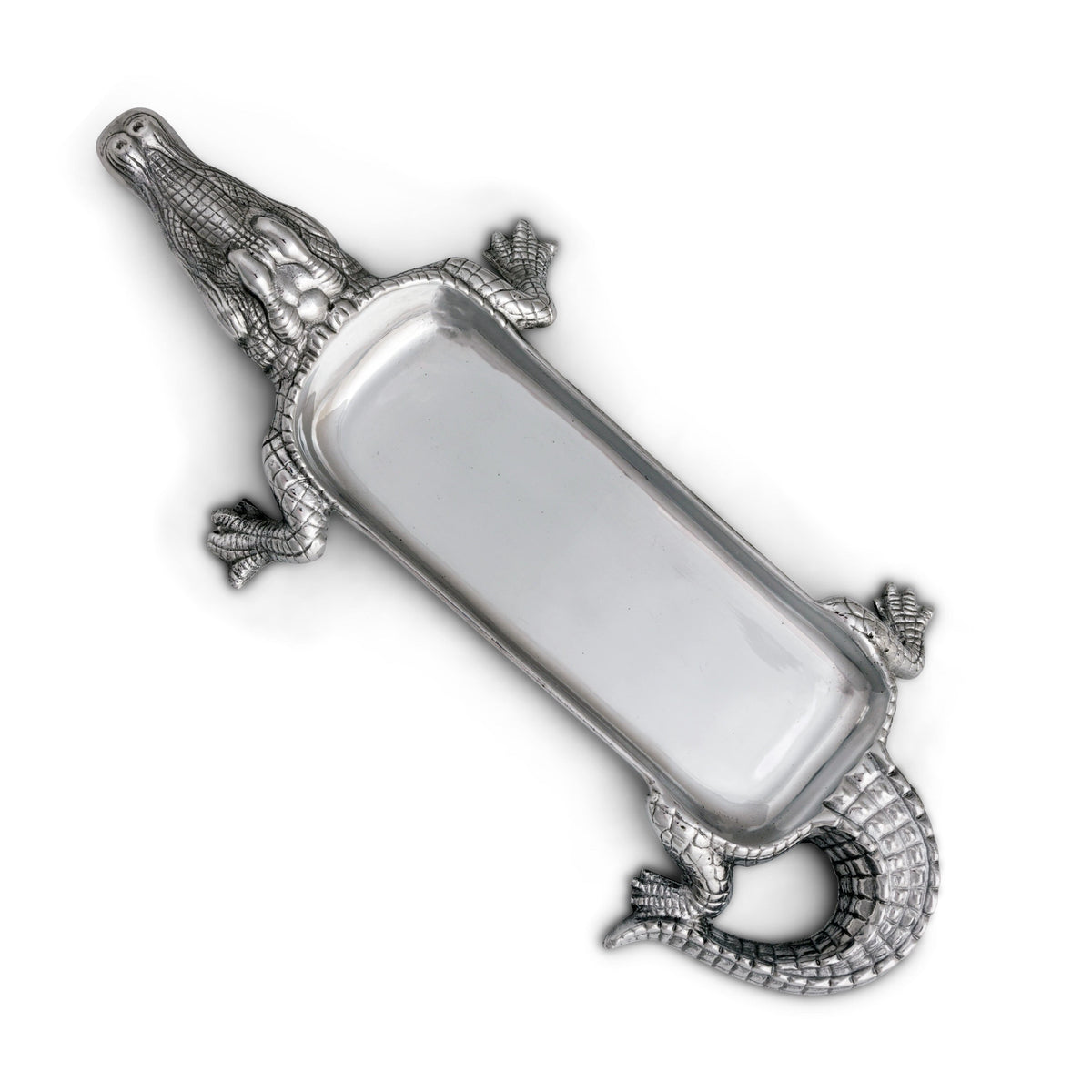 Hand Polished Arthur Court Aluminum Alligator Tray