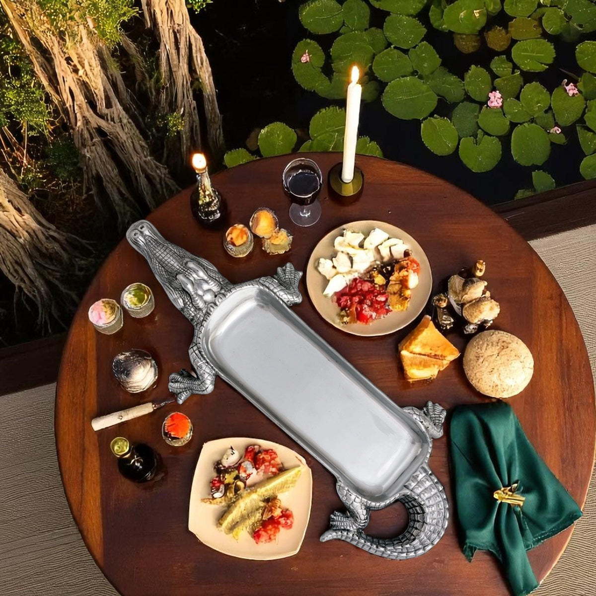 Arthur Court Alligator Alligator Tray Figural