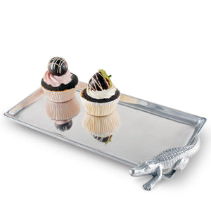 Arthur Court Alligator Alligator Tray Figural 6x12