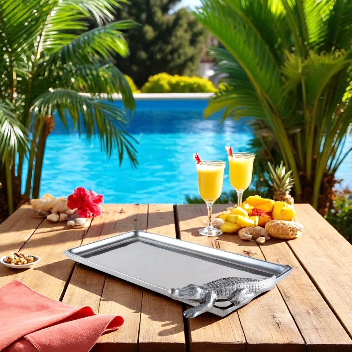 Arthur Court Alligator Alligator Tray Figural 6x12