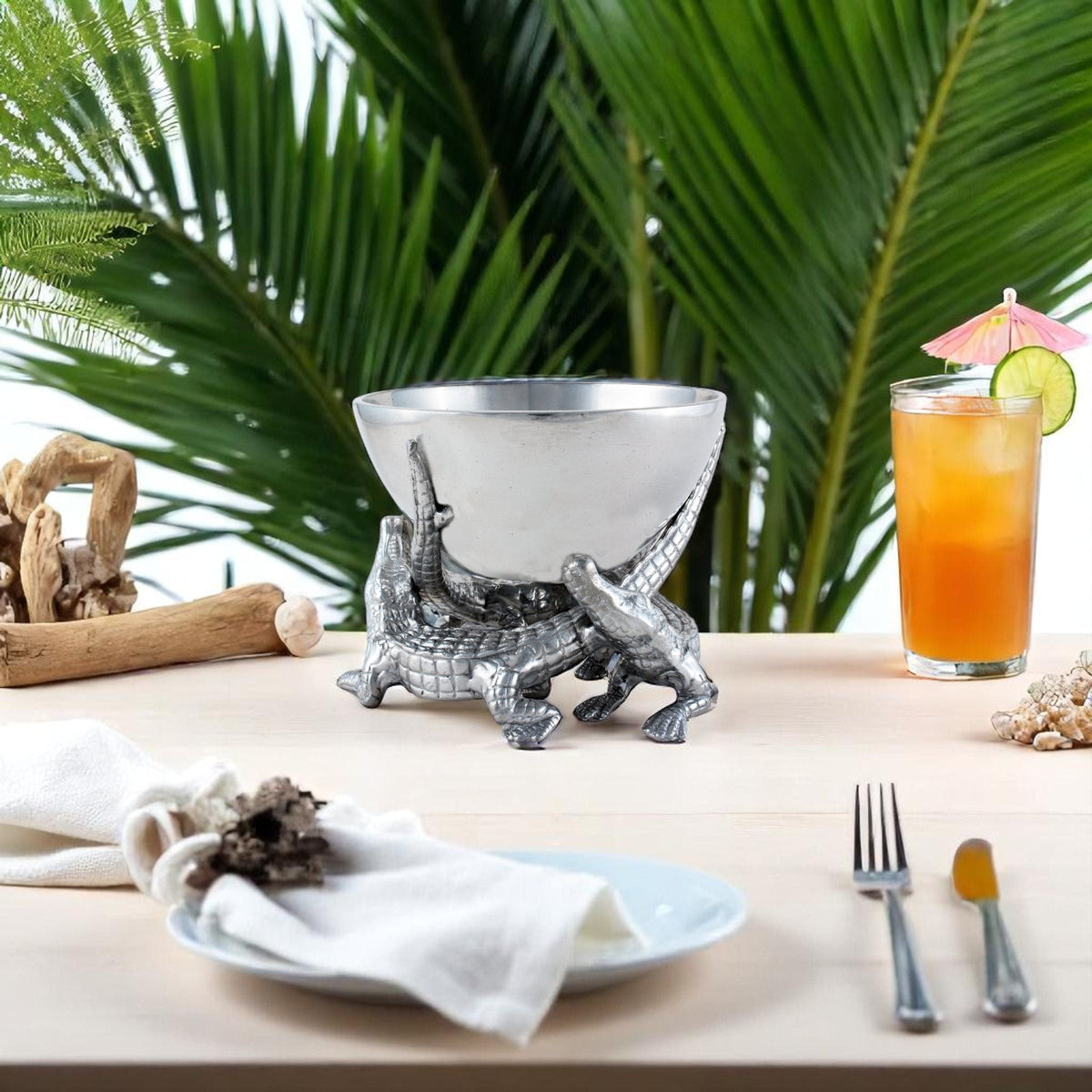 Arthur Court Alligator Elevated Alligator Bowl 5.5 inches