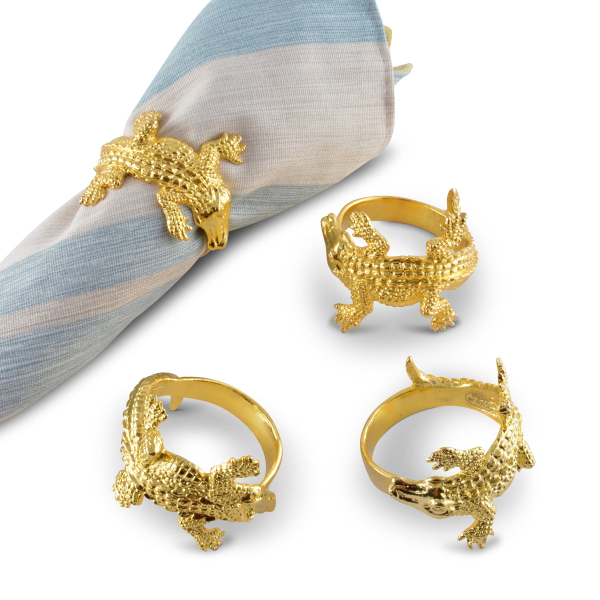 Arthur Court Alligator Gold Alligator Napkin Rings