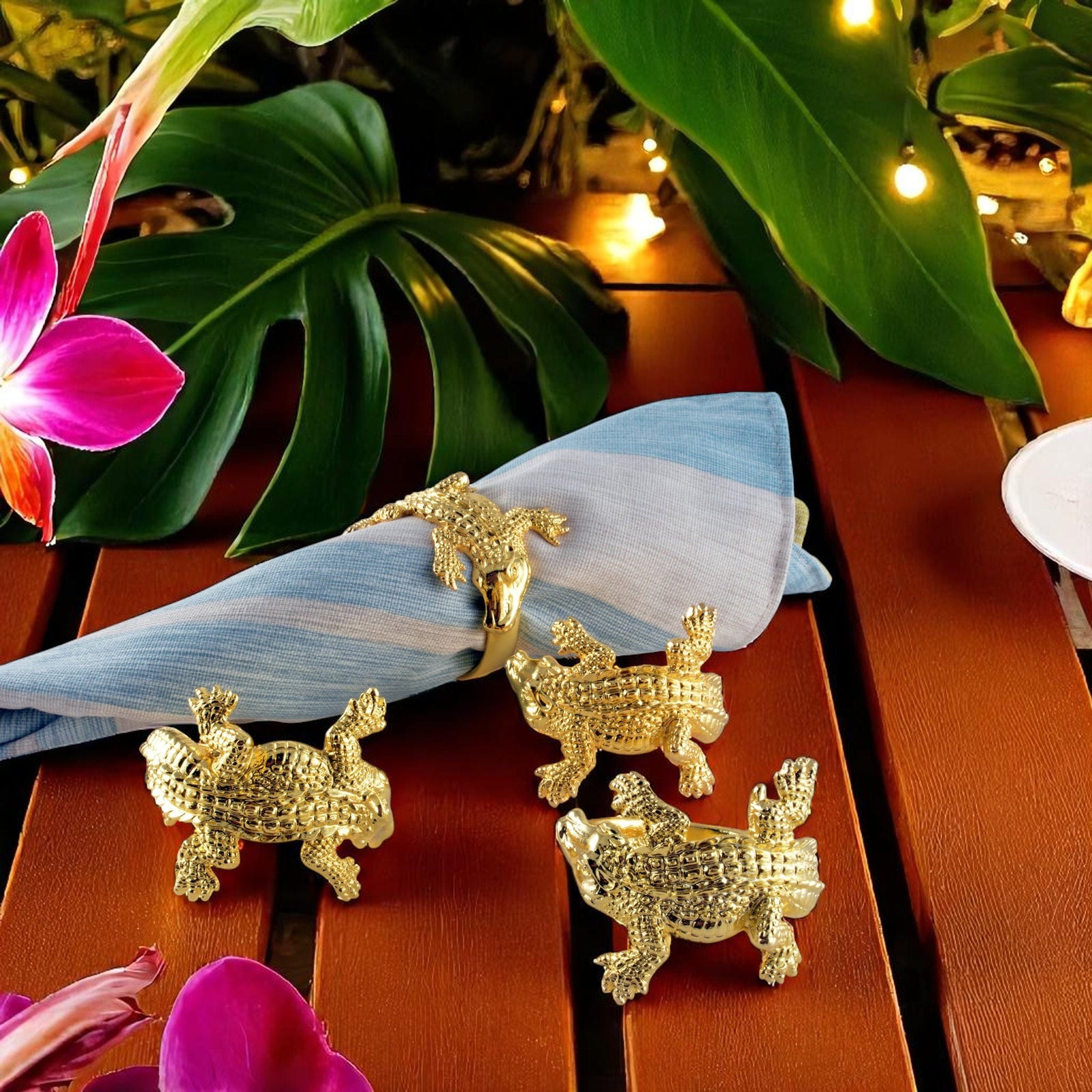 Arthur Court Alligator Gold Alligator Napkin Rings