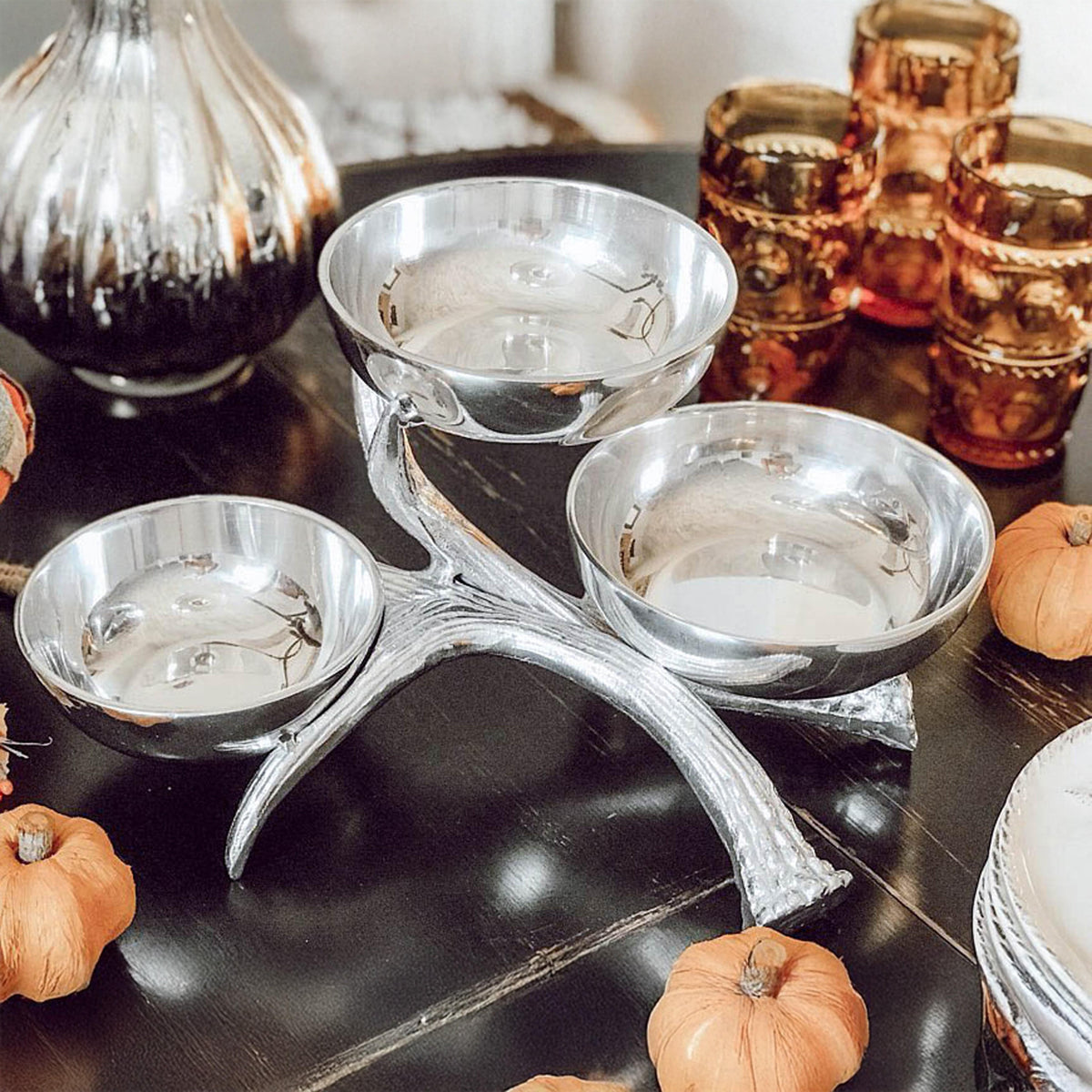 Arthur Court Antler Antler 3-Tiered Bowl