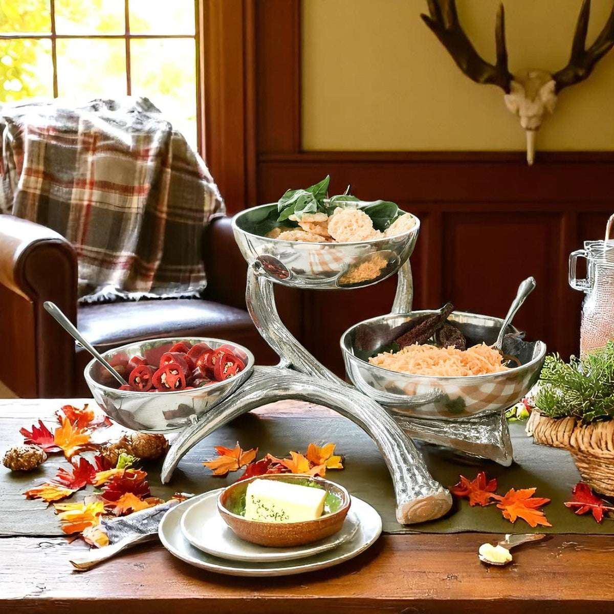 Arthur Court Antler Antler 3-Tiered Bowl