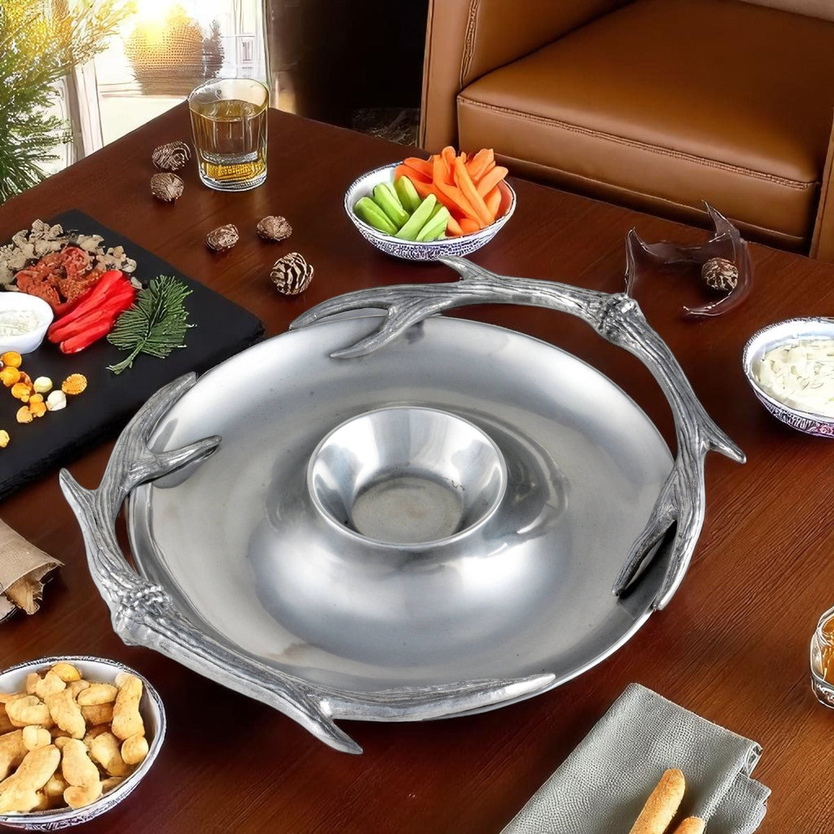 Arthur Court Antler Antler Chip and Dip