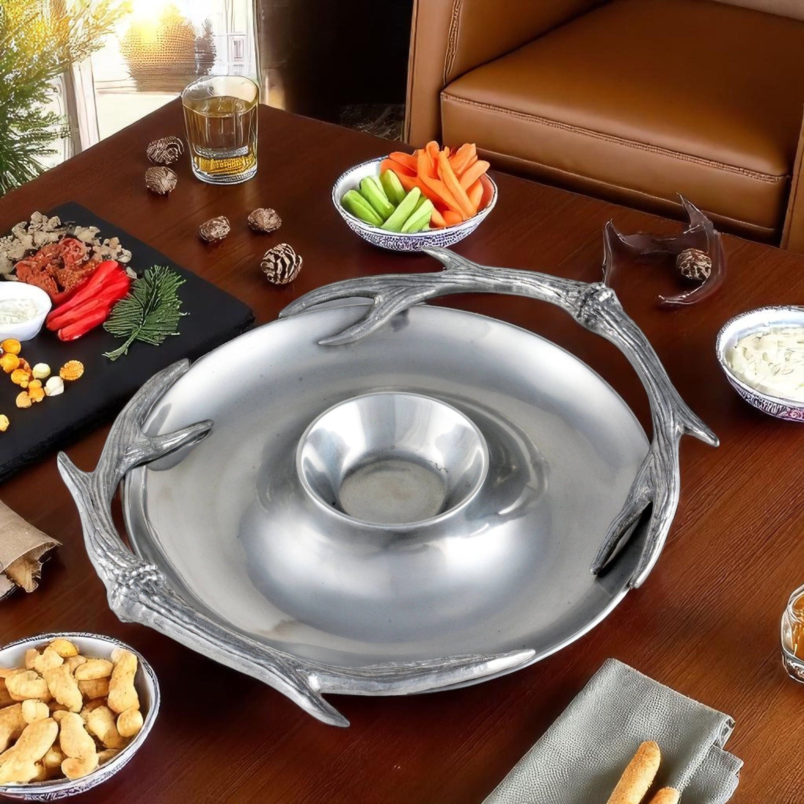 Arthur Court Antler Antler Chip and Dip