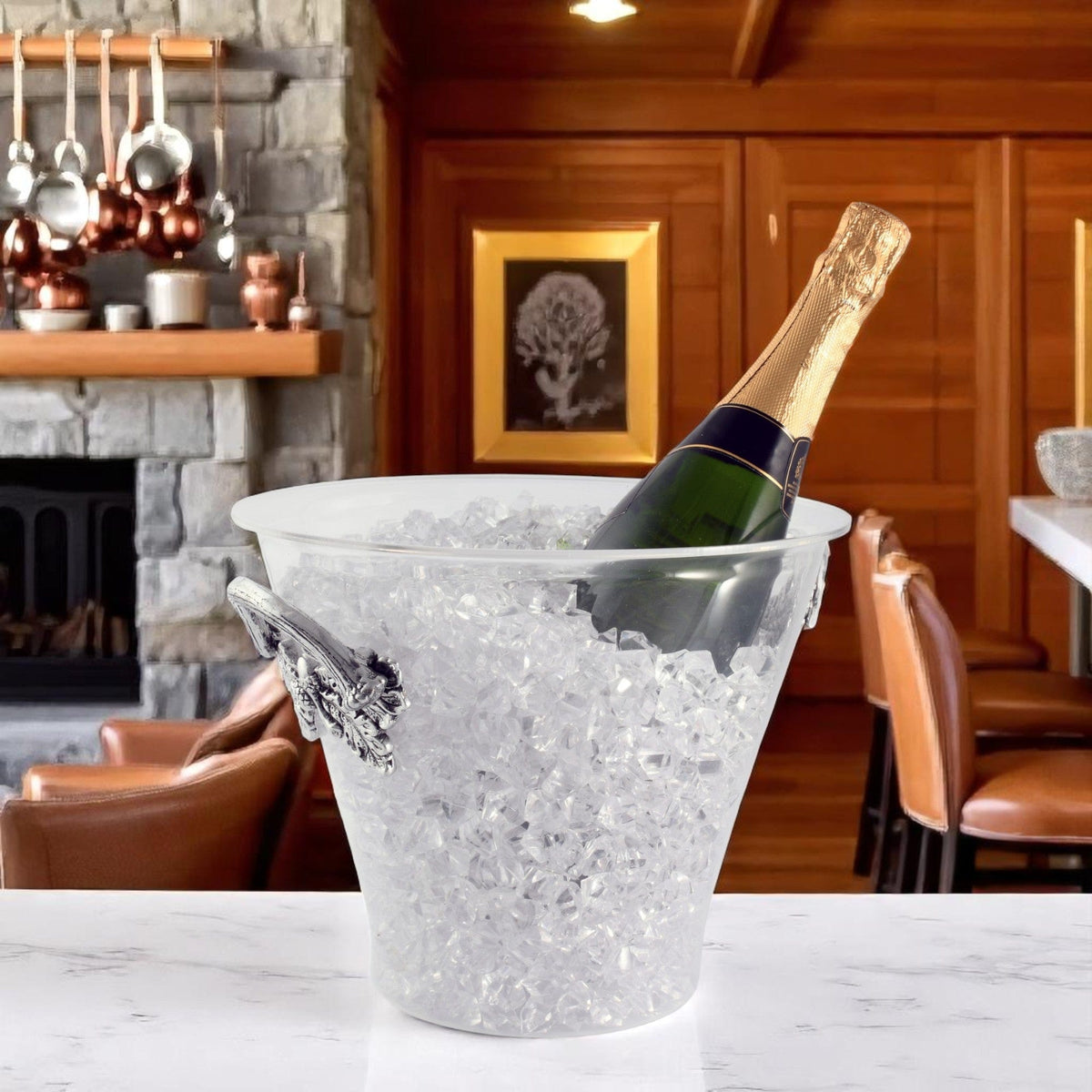 Arthur Court Antler Antler Handle Acrylic Ice Bucket