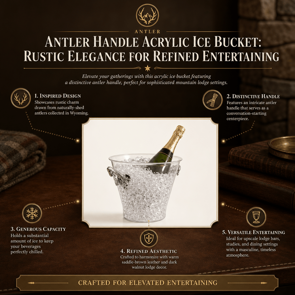 Arthur Court Antler Antler Handle Acrylic Ice Bucket
