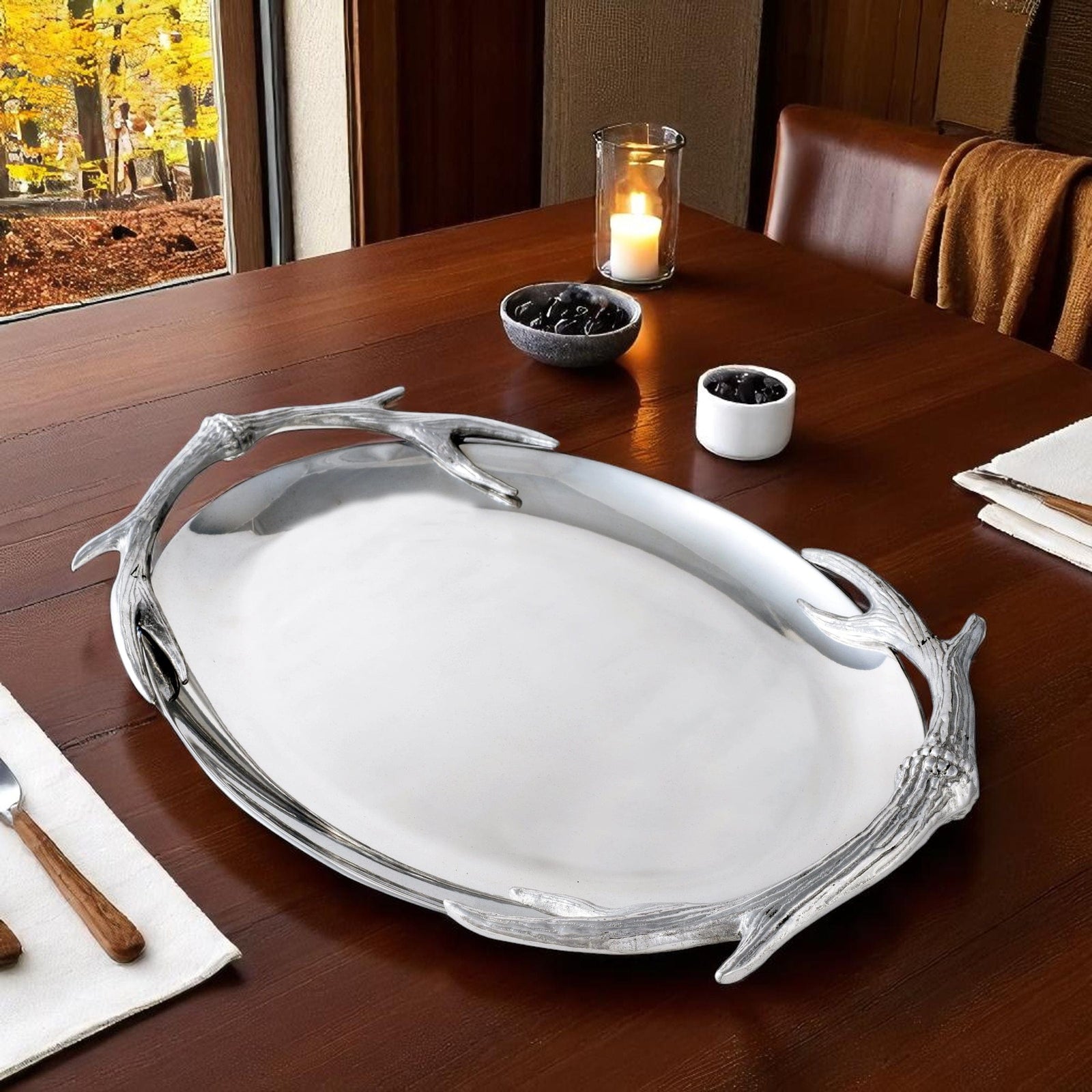 Arthur Court Antler Antler Oval Platter