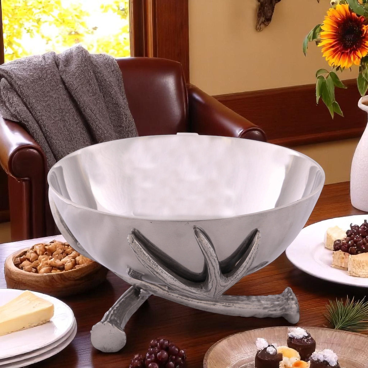 Arthur Court Antler Antler Pedestal Bowl