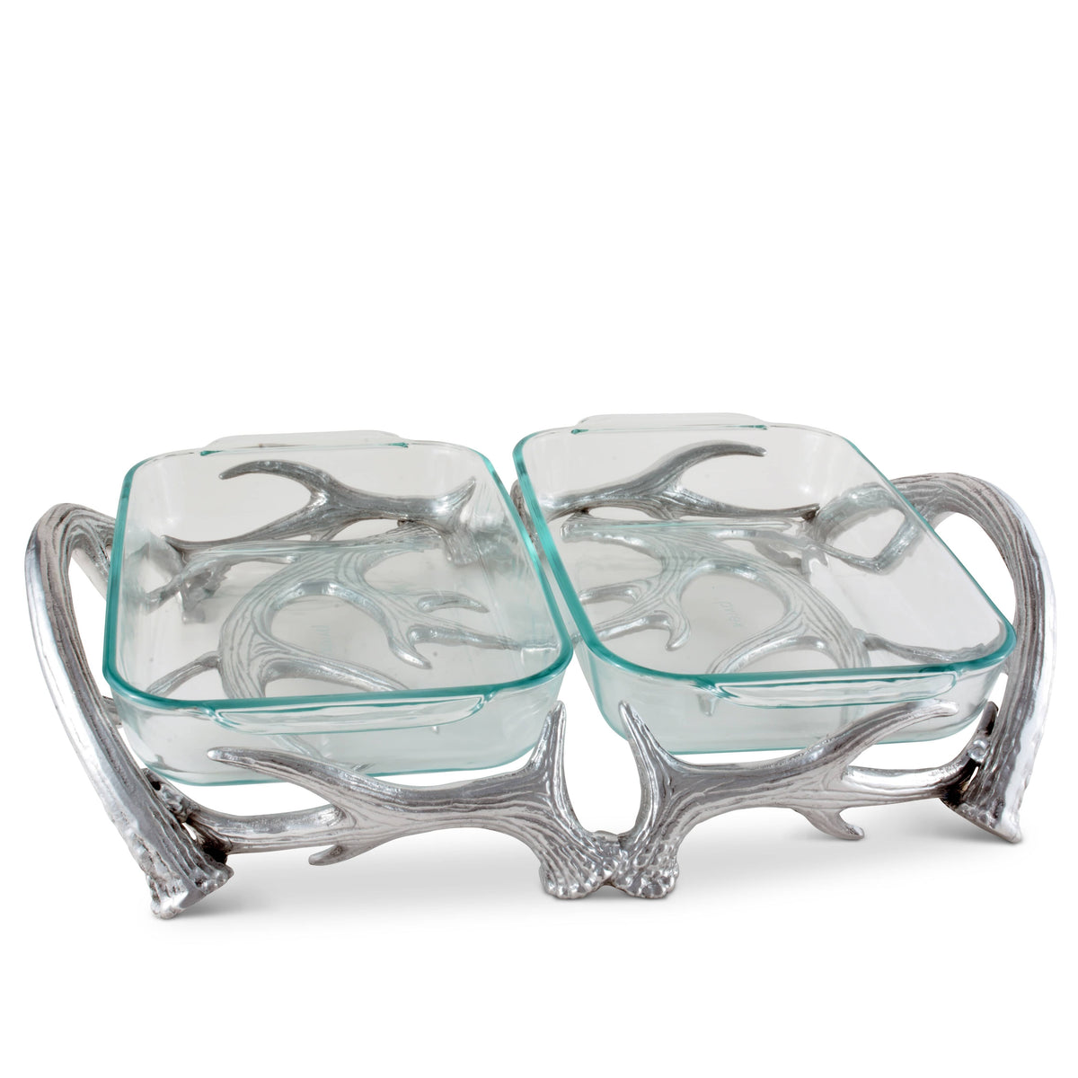 Arthur Court Antler Antler Pyrex Holder Double 2qt