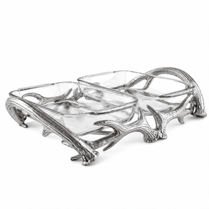 Arthur Court Antler Antler Pyrex Holder Double 2qt