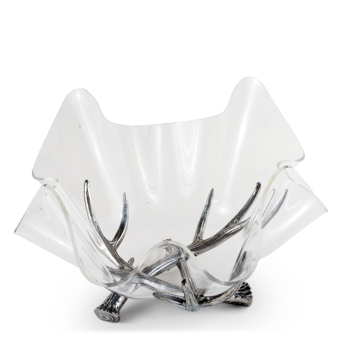 Arthur Court Antler Antler Stand Acrylic Bowl 14