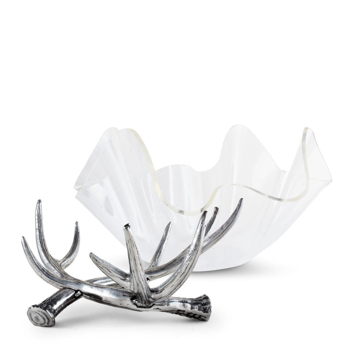 Arthur Court Antler Antler Stand Acrylic Bowl 14